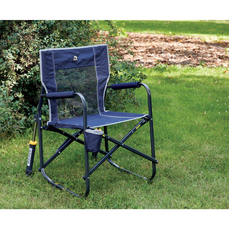 Image of GCI Outdoor Freestyle Indigo PVC-Backed Polyester Powder-Coated Steel Folding Rocker