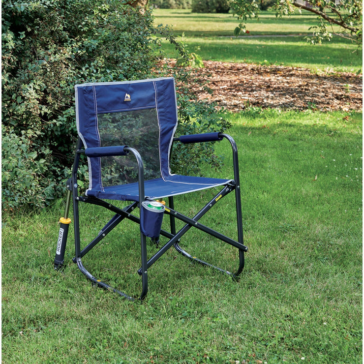 Image of GCI Outdoor Freestyle Indigo PVC-Backed Polyester Powder-Coated Steel Folding Rocker