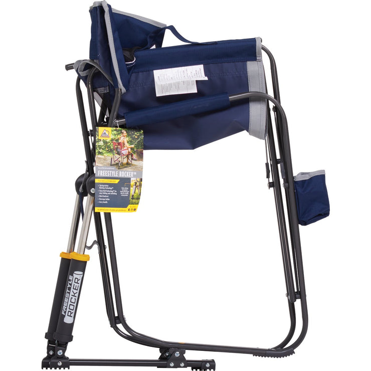 Image of GCI Outdoor Freestyle Indigo PVC-Backed Polyester Powder-Coated Steel Folding Rocker