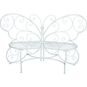 Image of Alpine 62 In. L. White Metal Butterfly Bench