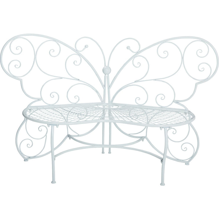 Image of Alpine 62 In. L. White Metal Butterfly Bench
