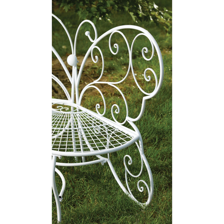Image of Alpine 62 In. L. White Metal Butterfly Bench