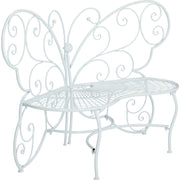 Image of Alpine 62 In. L. White Metal Butterfly Bench