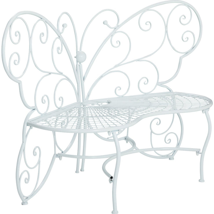 Image of Alpine 62 In. L. White Metal Butterfly Bench