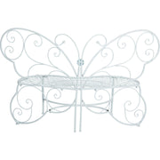 Image of Alpine 62 In. L. White Metal Butterfly Bench