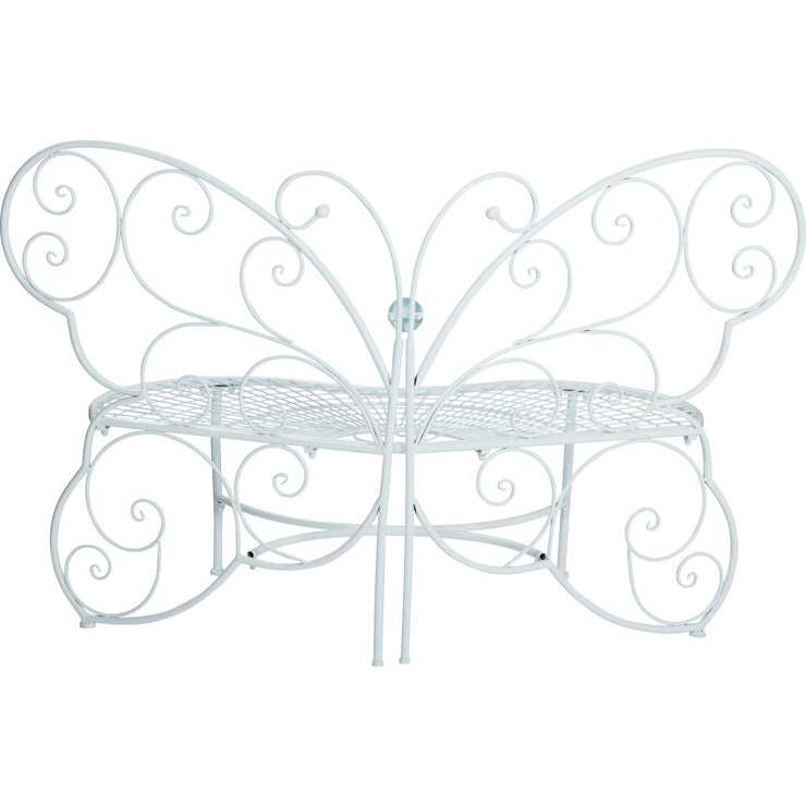 Image of Alpine 62 In. L. White Metal Butterfly Bench