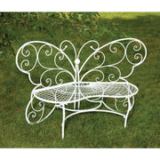 Image of Alpine 62 In. L. White Metal Butterfly Bench