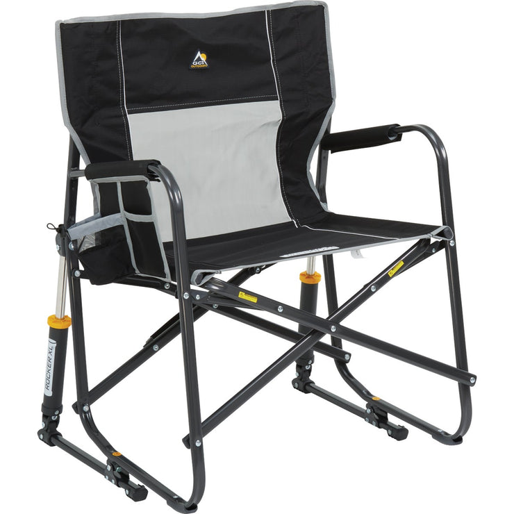 Image of GCI Outdoor Freestyle Black PVC-Backed Polyester Powder-Coated Steel XL Folding Rocker
