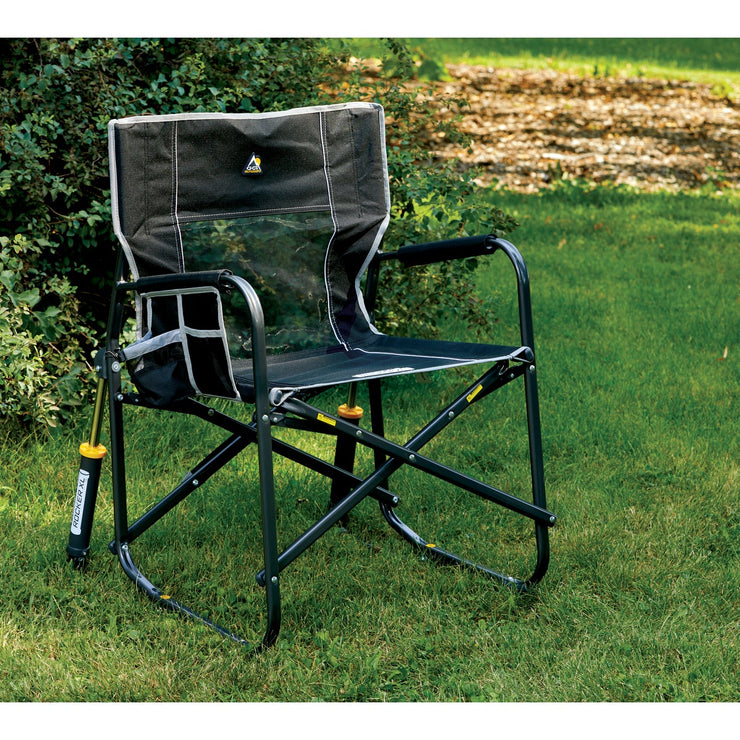 Image of GCI Outdoor Freestyle Black PVC-Backed Polyester Powder-Coated Steel XL Folding Rocker