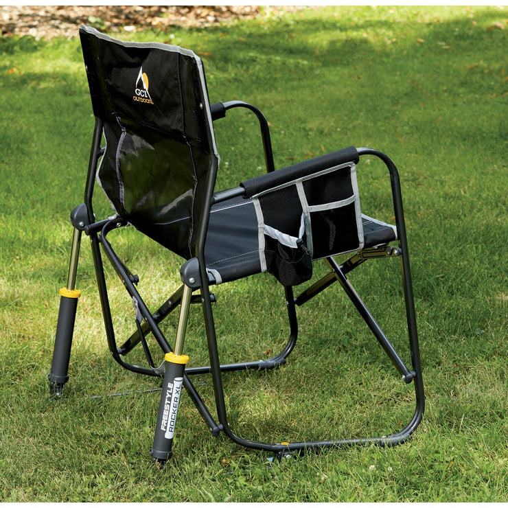 Image of GCI Outdoor Freestyle Black PVC-Backed Polyester Powder-Coated Steel XL Folding Rocker