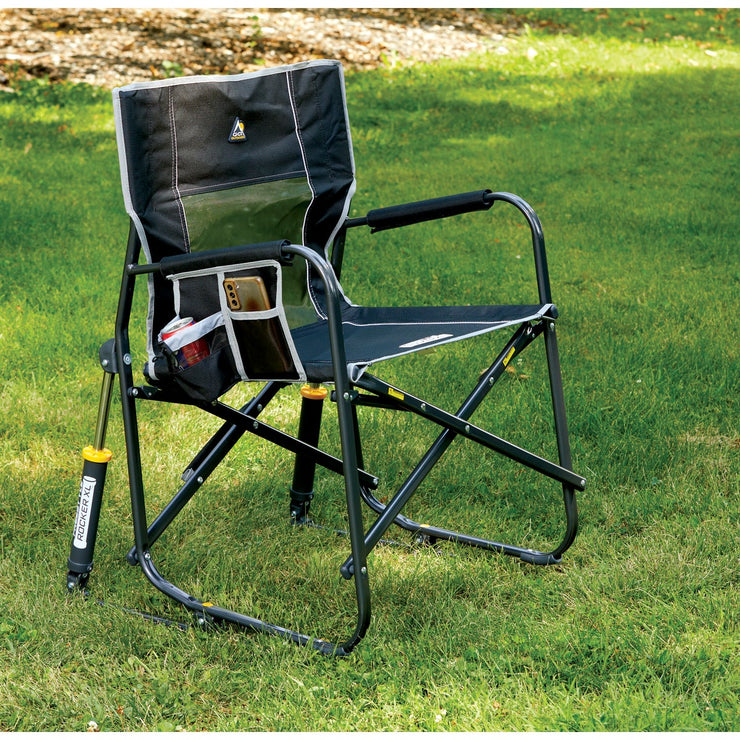 Image of GCI Outdoor Freestyle Black PVC-Backed Polyester Powder-Coated Steel XL Folding Rocker