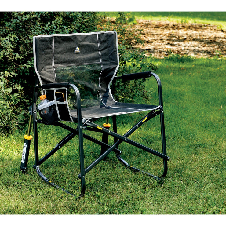 Image of GCI Outdoor Freestyle Black PVC-Backed Polyester Powder-Coated Steel XL Folding Rocker
