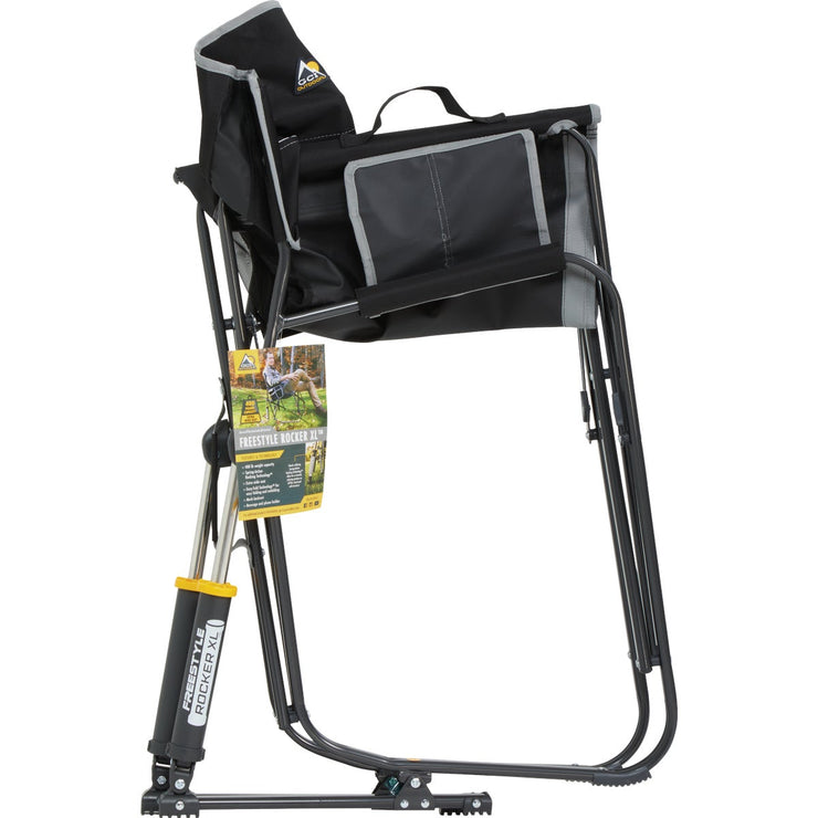 Image of GCI Outdoor Freestyle Black PVC-Backed Polyester Powder-Coated Steel XL Folding Rocker