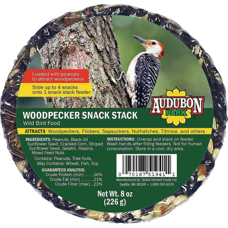Image of Audubon Park Snack Stack 8 Oz. Woodpecker Bird Seed Cake