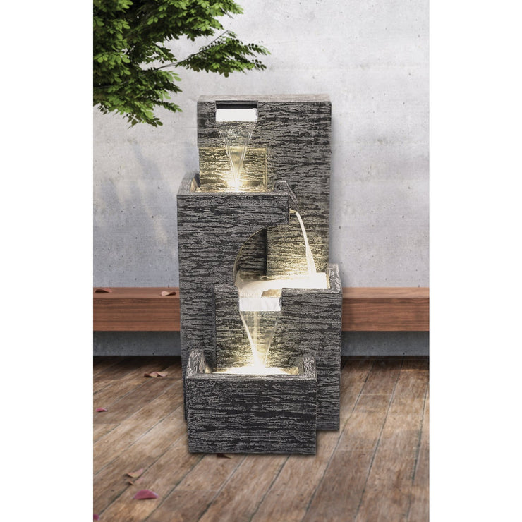Image of Bond Malibu Tiers 14.57 In. W. x 32.28 In. H. x 15.75 In. L. Envirostone Polyresin Fountain
