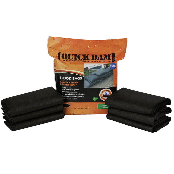 Image of Quick Dam 12 In. x 24 In. Flood Bag (6-Pack)