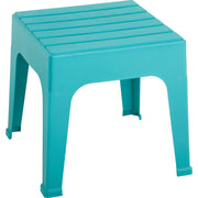 Image of Adams Big Easy Teal 18.9 In. Square Resin Stackable Side Table