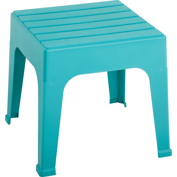 Image of Adams Big Easy Teal 18.9 In. Square Resin Stackable Side Table
