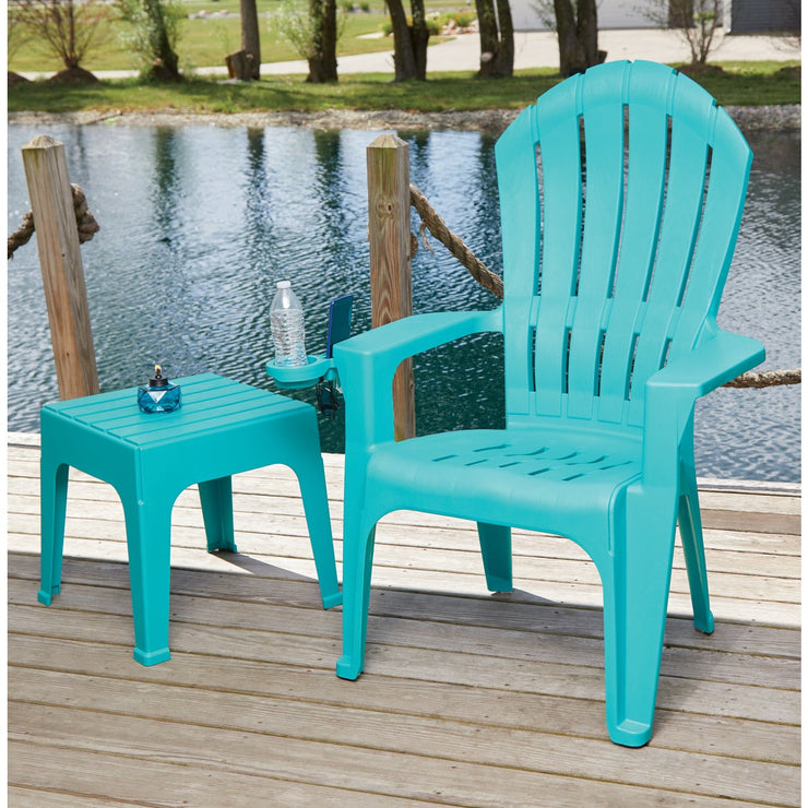 Image of Adams Big Easy Teal 18.9 In. Square Resin Stackable Side Table