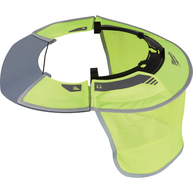 Image of Milwaukee Bolt Hi-Vis Yellow Nylon Hard Hat Sun Visor & Sunshade with 50+UPF UV Protection