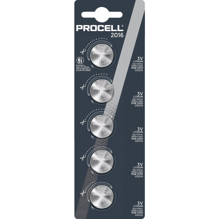 Image of Procell 2016 Lithium 3.0V Coin Cell Battery (5-Pack)