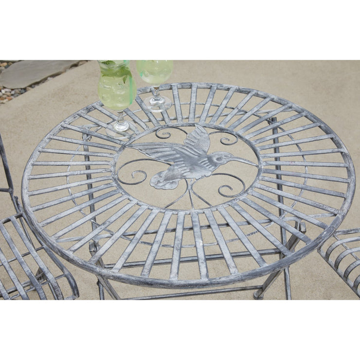 Image of Alpine 3-Piece Hummingbird Foldable Floral Bistro Set