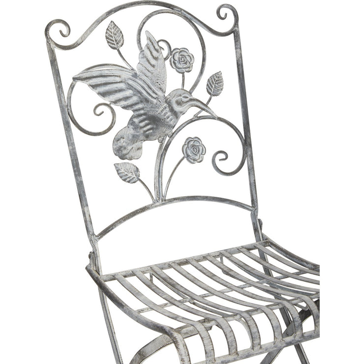 Image of Alpine 3-Piece Hummingbird Foldable Floral Bistro Set