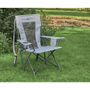 Image of GCI Outdoor Comfort Pro Mercury Gray PVC-Backed Polyester Steel Powder-Coated Folding Rocker
