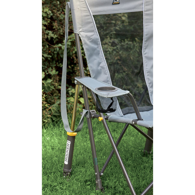 Image of GCI Outdoor Comfort Pro Mercury Gray PVC-Backed Polyester Steel Powder-Coated Folding Rocker