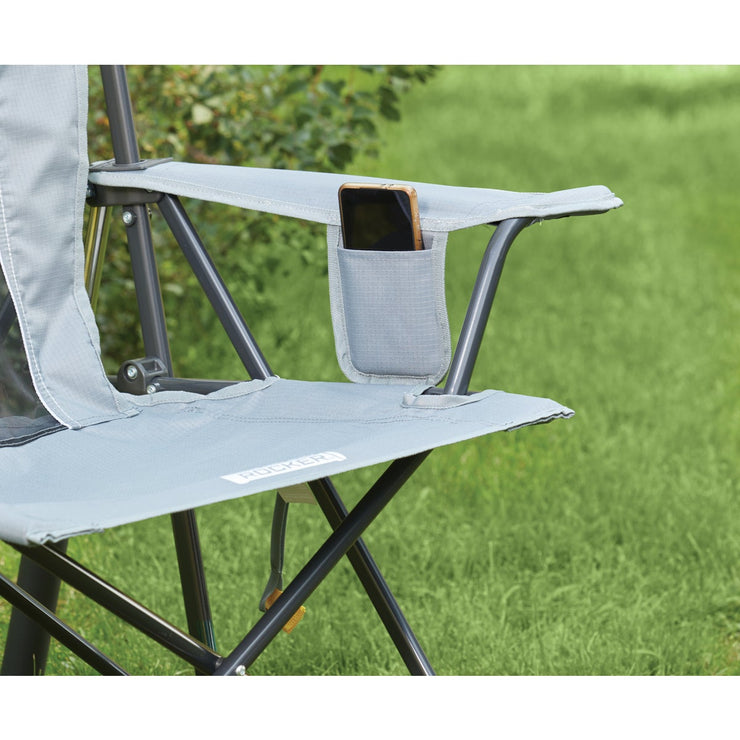 Image of GCI Outdoor Comfort Pro Mercury Gray PVC-Backed Polyester Steel Powder-Coated Folding Rocker