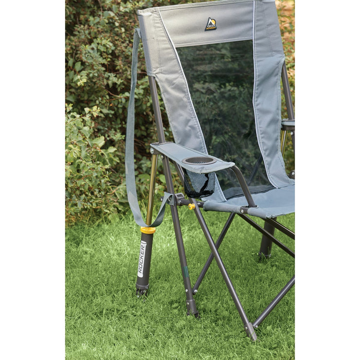 Image of GCI Outdoor Comfort Pro Mercury Gray PVC-Backed Polyester Steel Powder-Coated Folding Rocker