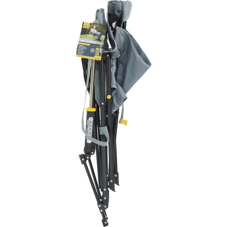 Image of GCI Outdoor Comfort Pro Mercury Gray PVC-Backed Polyester Steel Powder-Coated Folding Rocker