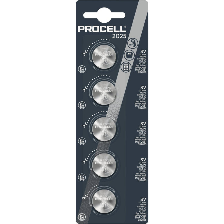 Image of Procell 2025 Lithium Coin Cell Battery (5-Pack)
