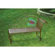 Image of Alpine 56 In. L. Metal Butterfly Garden Chaise Lounge