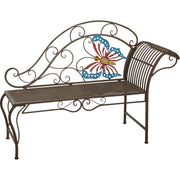 Image of Alpine 56 In. L. Metal Butterfly Garden Chaise Lounge