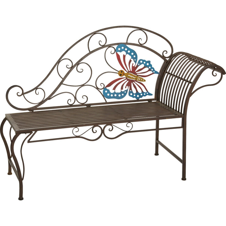 Image of Alpine 56 In. L. Metal Butterfly Garden Chaise Lounge