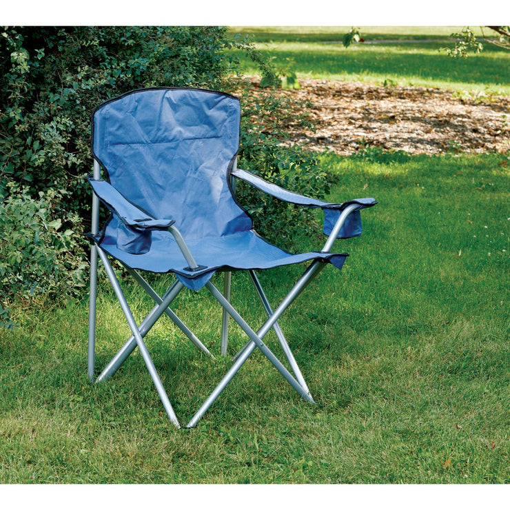 Image of Rio Steel Blue Polyester Heavy-Duty Oversized Quad Chair