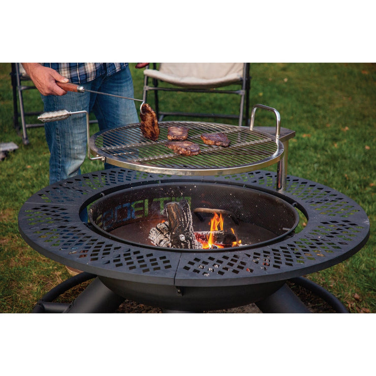 Image of Pit Boss 2-In-1 24 In. Black Round Fire Pit & Grill