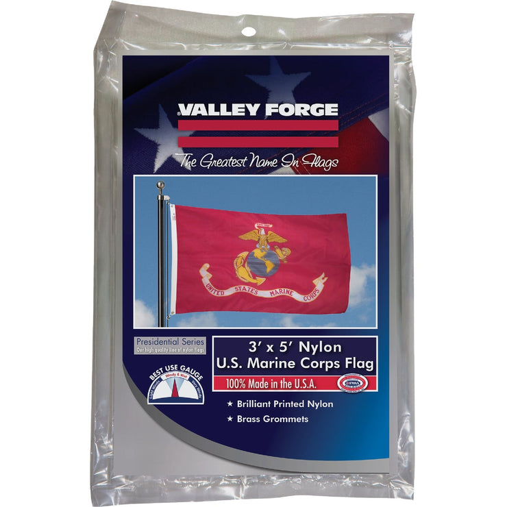 Image of Valley Forge 3 Ft. x 5 Ft. Nylon Marine Corps Military Flag
