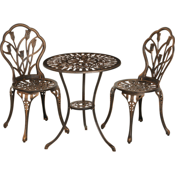 Image of Outdoor Expressions Fleur 3-Piece Bistro Set
