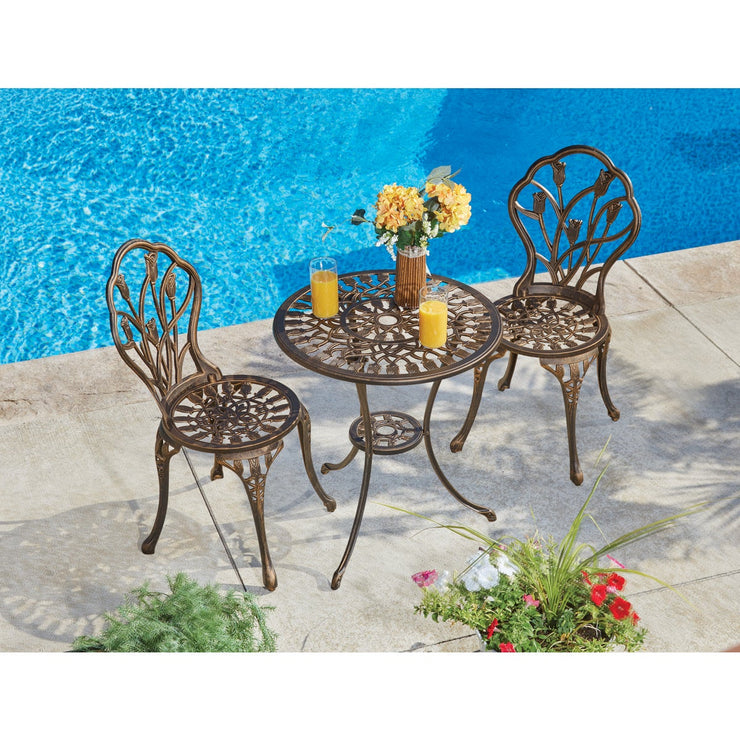 Image of Outdoor Expressions Fleur 3-Piece Bistro Set