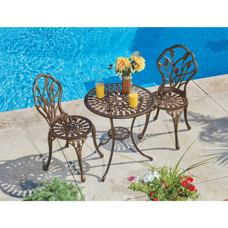 Image of Outdoor Expressions Fleur 3-Piece Bistro Set
