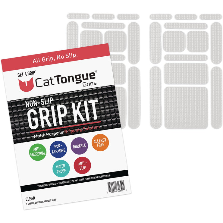 Image of CatTongue Grips Gription Clear Non-Abrasive Anti-Slip Kit (26-Piece)