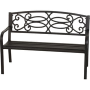 Image of Outdoor Expressions Kensington 50 In. L. Black Steel Bench