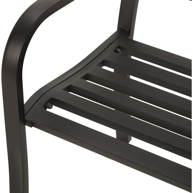 Image of Outdoor Expressions Kensington 50 In. L. Black Steel Bench