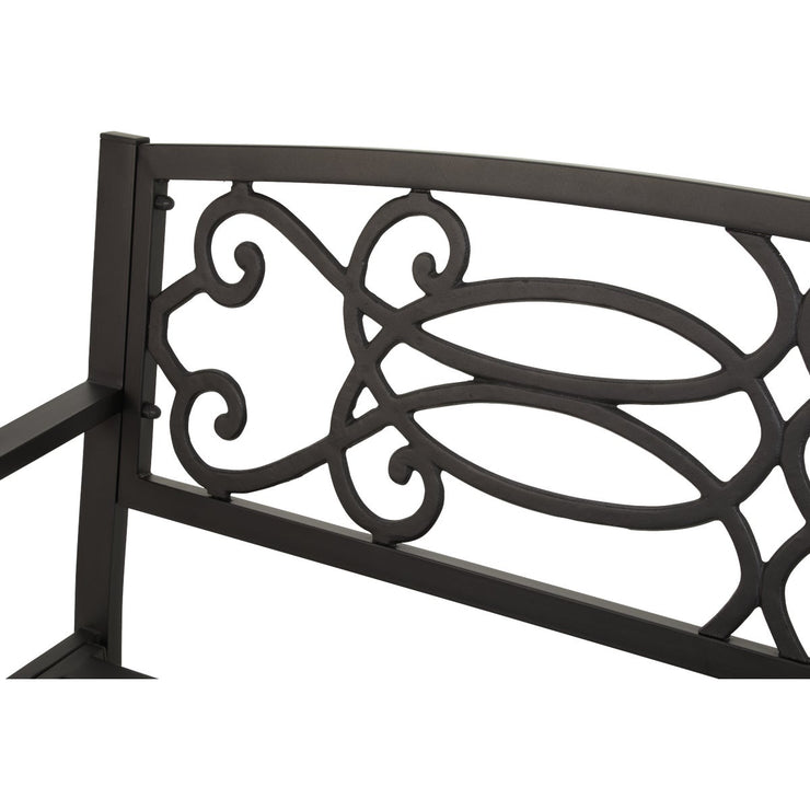 Image of Outdoor Expressions Kensington 50 In. L. Black Steel Bench