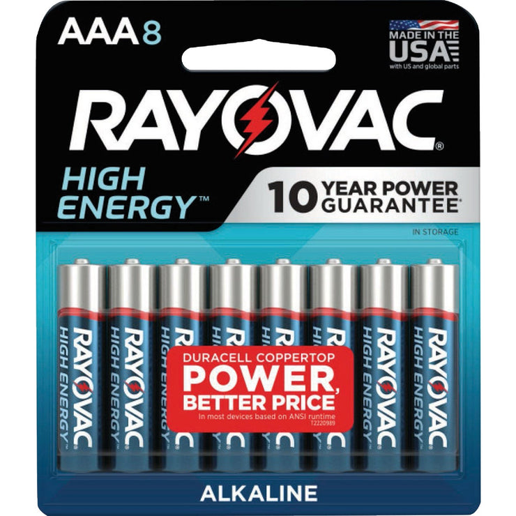Image of Rayovac High Energy AAA Alkaline Battery (8-Pack)