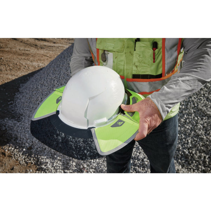 Image of Milwaukee Bolt Hi-Vis Yellow Nylon Hard Hat Sun Visor with 50+UPF UV Protection