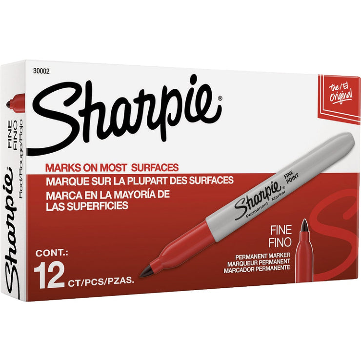 Image of Sharpie Red Fine Point Permanent Marker (12-Pack)