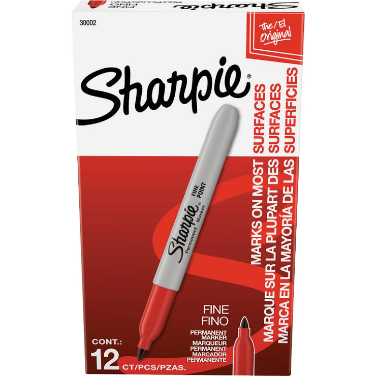 Image of Sharpie Red Fine Point Permanent Marker (12-Pack)